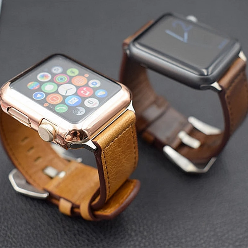 Для Apple Watch серии 4 Винтаж натуральная кожа ремешок для часов 40/44 мм, 38 мм/42 мм Браслет для Apple iWatch серии 3/2/ремешок для часов