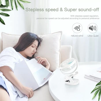 

Stroller Fan Clip on Desk Fan 4400MAh Rechargeable Battery Operated USB Portable Personal Fan for Baby Stroller,Office,Home,Trav
