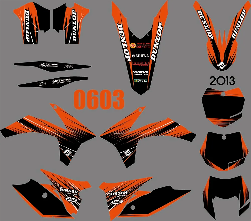 5 видов стилей TEAM графические фоны наклейки для KTM EXC 2012 2013 & XC 2011|Наклейки и