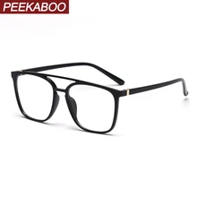 Peekaboo очки по рецепту анти синий светильник tr90 Ультра прозрачный плоский светильник Ретро оправы для очков для мужчин и женщин квадратный