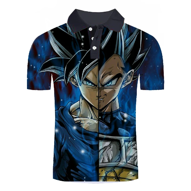 Новинка, Мужская рубашка поло, Dragon Ball Z goku, Мужская футболка с 3D принтом, короткий рукав, повседневная, короткий рукав, поло, мужская одежда