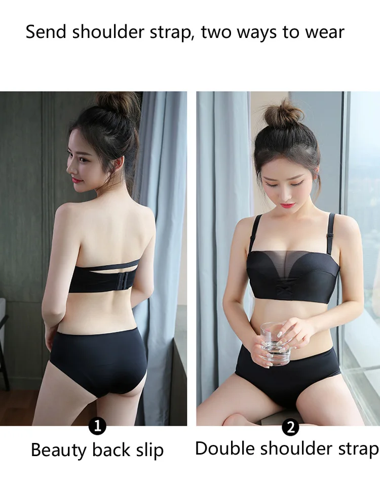 Sexy Push Up Bras for women Strapless Lace brassiere Underwear BH AB Cup seamless bralette famale fly invisible bra102