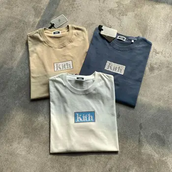 

Kith t shirt box logo oversize 1:1 high quality KITH top tees men women kanye west streetwear hip hop Kith t shirts men women