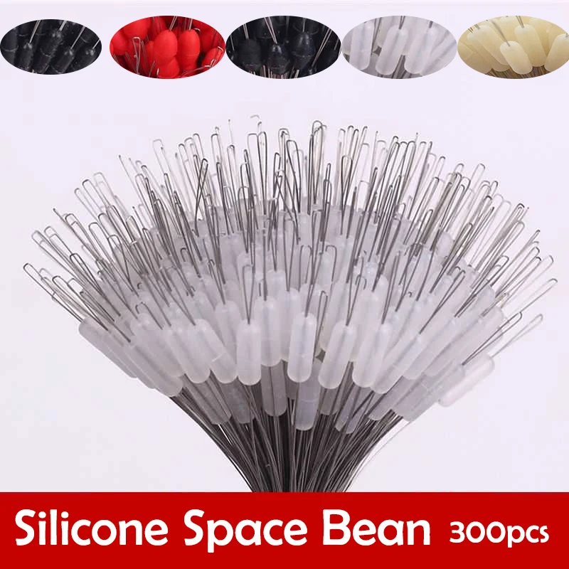 PRO BEROS 300pcs/Pack Fishing Bobber Oval Black Silicon Stopper Space Bean Connector Line Resistance Accessories | Спорт и