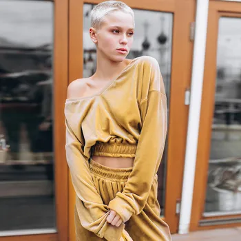 

yvlvol cashmere women two piece set for autumn tracksuit women matching sets winter clothes 2019