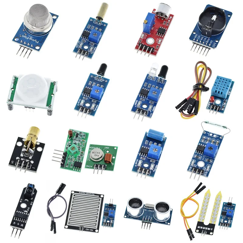 TZT Raspberry pi 2 3 die sensor modul paket HC-SR04 501 DHT11 DS3231 KY-008 Sound Regen Boden sensor für arduino kit – Detail 1