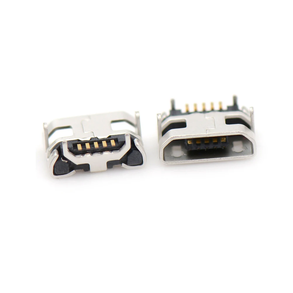 

10pcs 5pin Micro USB connector seat Jack Micro usb Four leg no side Inserting plate seat MIni usb connector for Mobile tail plug