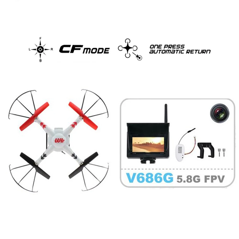 WLtoys V686G FPV RC Дроны с HD камерой Wltoys V686 Дрон Профессиональный RC Квадрокоптеры с камерой RC Летающая Камера вертолет - Цвет: V686G