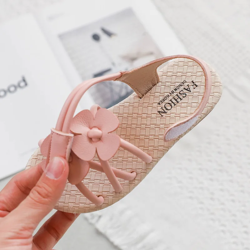 ULKNN Wholesale Kid's Sandals 2020 Amoi Korean-style Girls Gladiator Sandals Cute Little Girl Soft-Sole Flower Princess Shoes