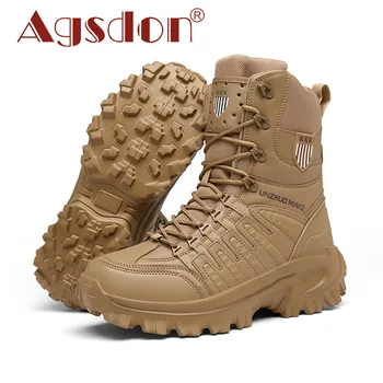 

Professional Tactical Military Boots For Men Special Force Leather Desert Combat Boots Mens Outdoor Waterproof Army Ankle Boots