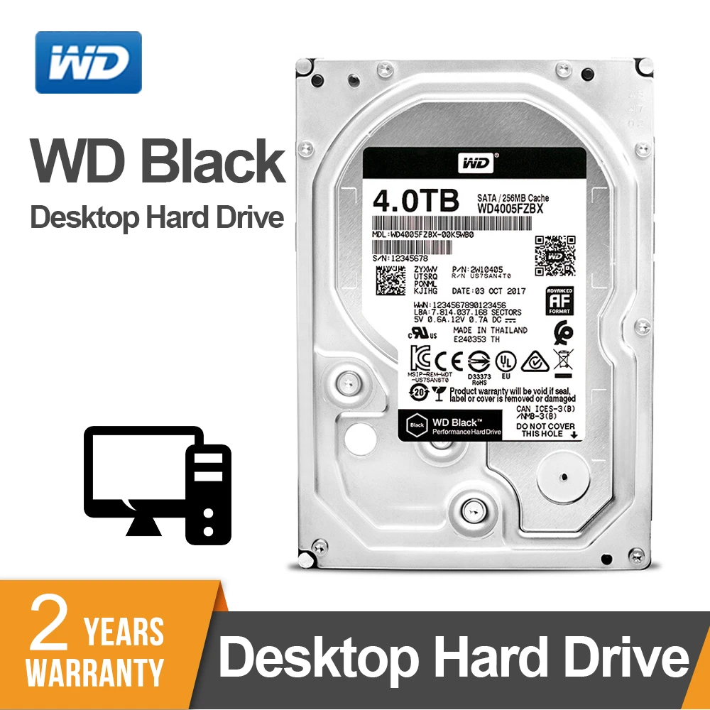 Western Digital Wd Black 4tb 3 5 Hdd Performance Desktop Hard Disk Drive Game Hdd 70rpm Sata 6gb S 256mb Cache Wd4005fzbx Internal Hard Drives Aliexpress