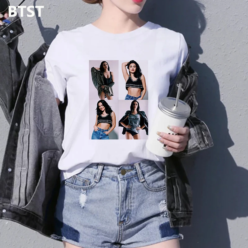 Футболки riverdale для Для женщин хлопок в готическом стиле, уличная Harajuku Графические футболки 90s панк Kawaii в Корейском стиле футболка с короткими Футболки