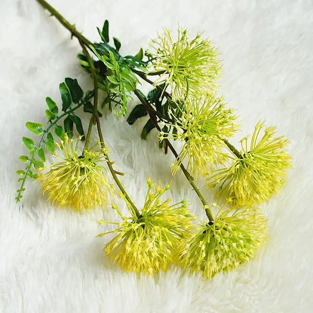 yellow Луковый шар с 6 головками, искусственный цветок, украшение для дома, украшение для свадебной фотосъемки, ручная работа, сделай сам - Цвет: yellow