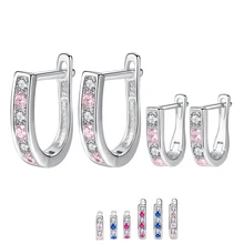 BELAWANG новые серебряные ювелирные изделия с розовыми кристаллами маленькие серьги-гвоздики 925 пробы серебряные серьги для детей ювелирные изделия для девочек