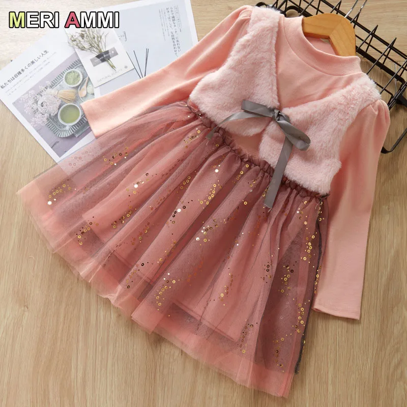 MERI AMMI/детская одежда для девочек; платье с цветочным рисунком и длинными рукавами; вечерние платья-пачки для девочек 3-9 лет