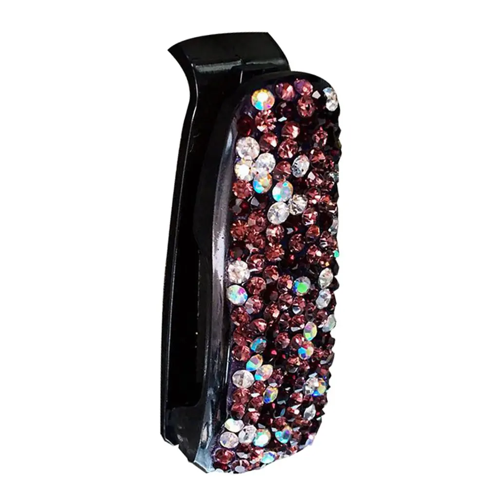 purple Car Glasses Clip-Encrusted Creative Car Glasses Clip Paper Clip Creative Car Eye Clip Glasses Storage - Название цвета: purple