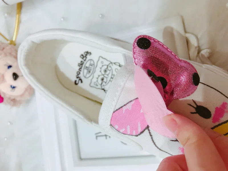 Disney children's cartoon Daisy bow non-slip soft bottom sneakers girls casual shoes baby shoes handmade painting