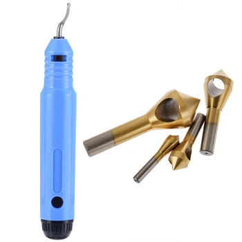 

Countersink Deburring Drill Bit Set Hand Kit Titanium Coated Chamfer Tool Metal Bits Set