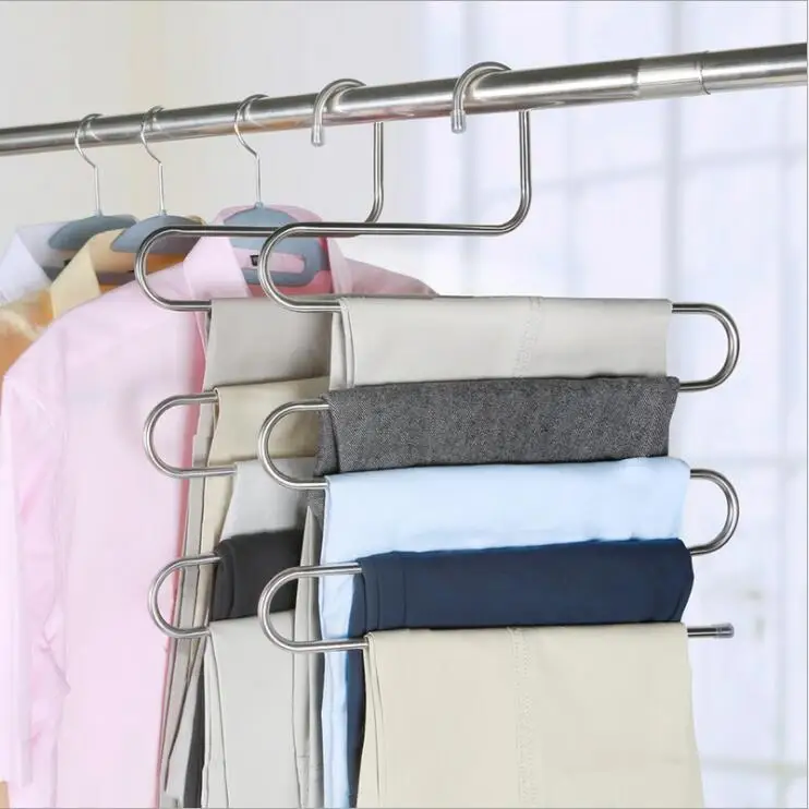 5 слоев s-образные многофункциональные вешалки для одежды, вешалки для хранения брюк, вешалка для одежды, многослойная вешалка для хранения одежды, 1 шт