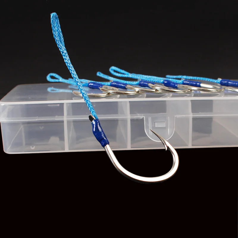 

Box Pack 5/0 or 6/0 Rigged High Carbon Steel Single Hook Mustad for Slow Pitch Jigging Lures Assist Hooks Saltwater Fishing