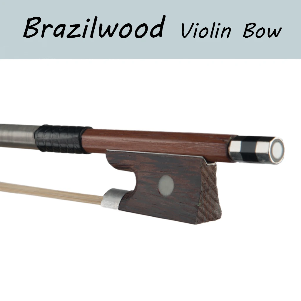 

Standard 4/4 Brazilwood Violin Bow Brazil Wood Round Stick Wenge Frog Iron Wire Winding Student Bow Beginner Use