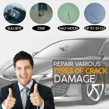 

Fluid Repair Fluid Window Crack Chip Tool 2 PCS Car Automotive Glass Repair