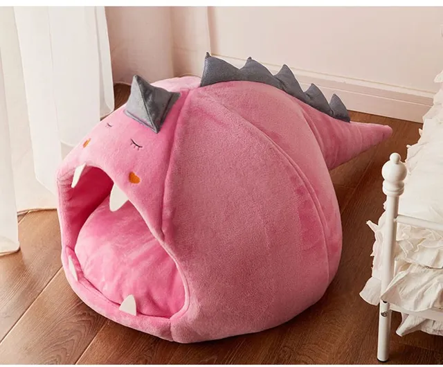 Dog Bed House Dinosaur Shape Kennel Keeps All Seasons Warm ...