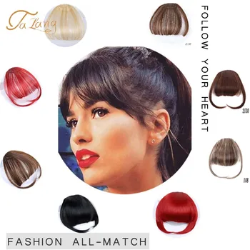 

TALANG Fiber Synthtic Natural Fake Fringe Clip in Bangs Extension Black Brown Red Bangs Hair Pieces for Women Hair Accessories