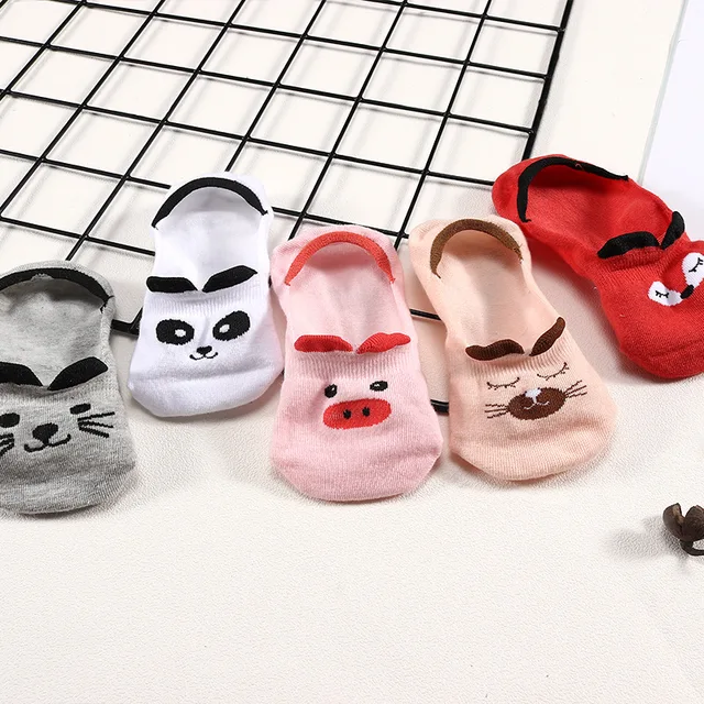 10 Piece=5 Pairs/lot Cute Animal Spring Women Socks Set Korean Style Funny Cat Dog Panda Low Cut Ankle Short Sox Happy Size34-40 15