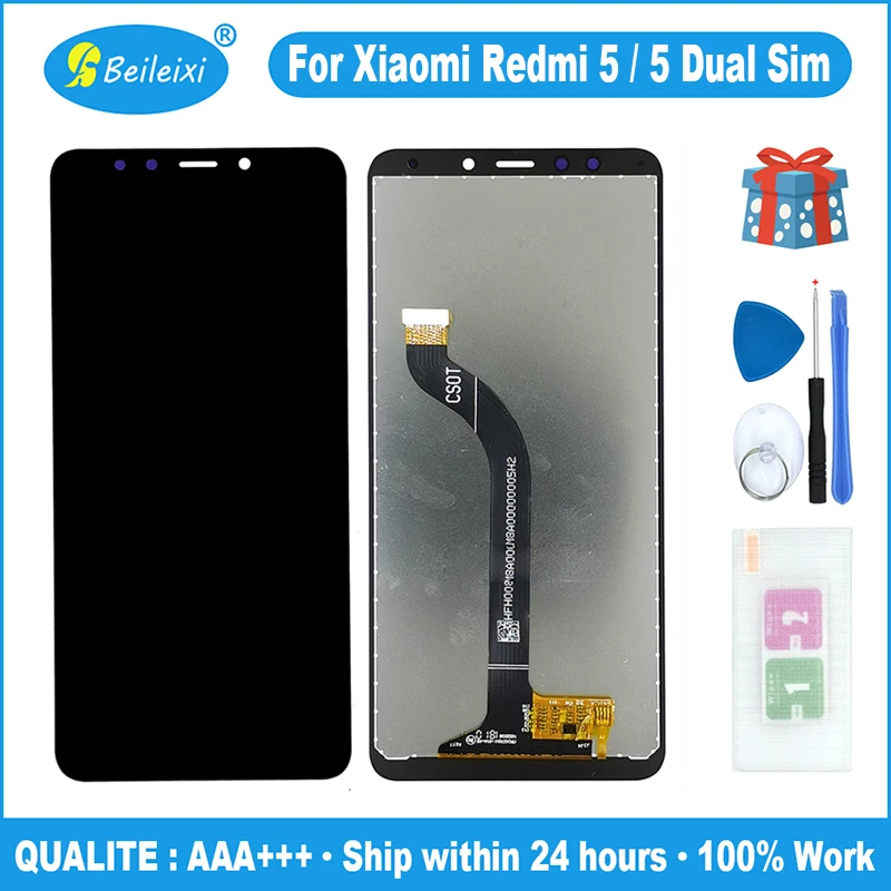 ЖК-дисплей для Xiaomi Redmi 5 сенсорная панель дигитайзер в сборе замена две Sim-карты |