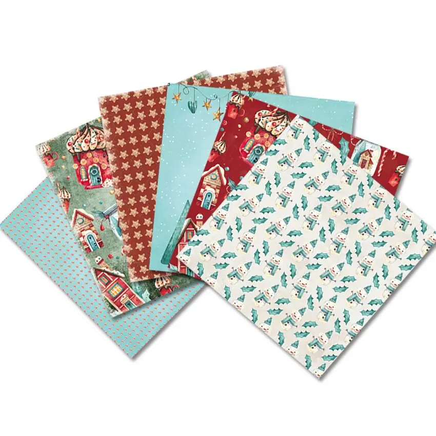 24 Feuilles Papier à Motifs De Noël 30x30cm - Double Face Scrapbooking Rouge Et Vert