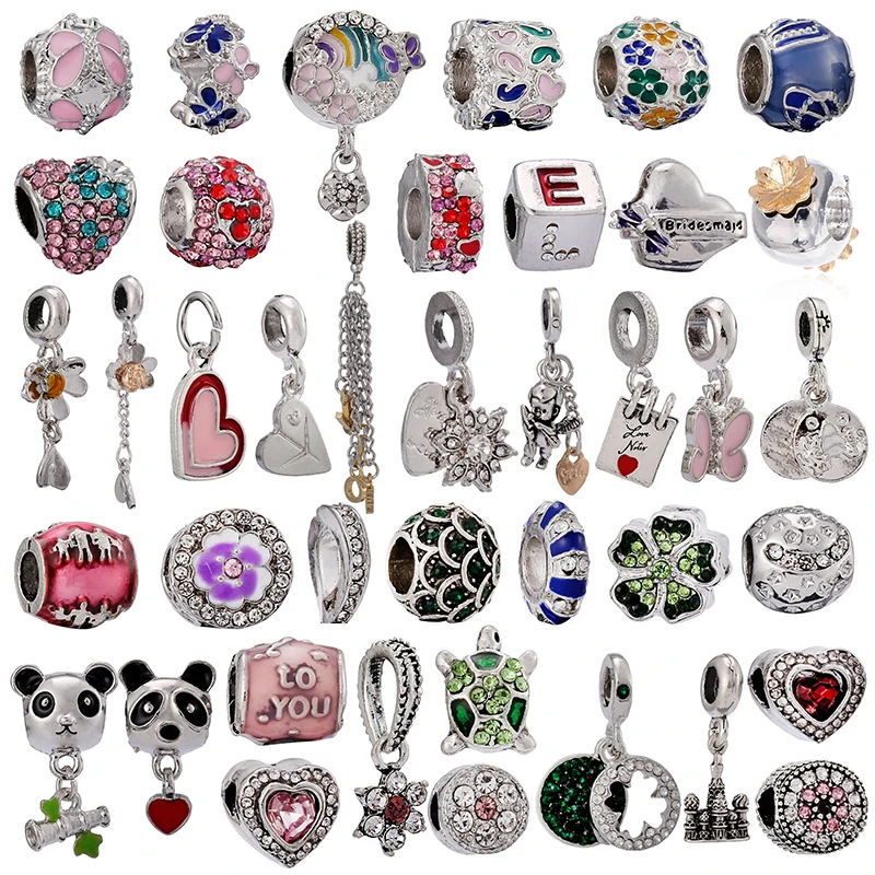 

2Pcs/Lot Spring Colorful Pendant Beads Pendant Brand Fine Bracelets And Necklaces Womens DIY Fashion Jewelry Making