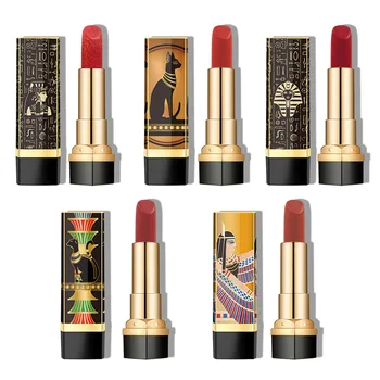 

New Egypt Collection 5 Colors Lipstick Sexy Long Lasting Waterproof Nutritious Lipstick Makeup Velvet Matt Nude Fashion Lipgloss