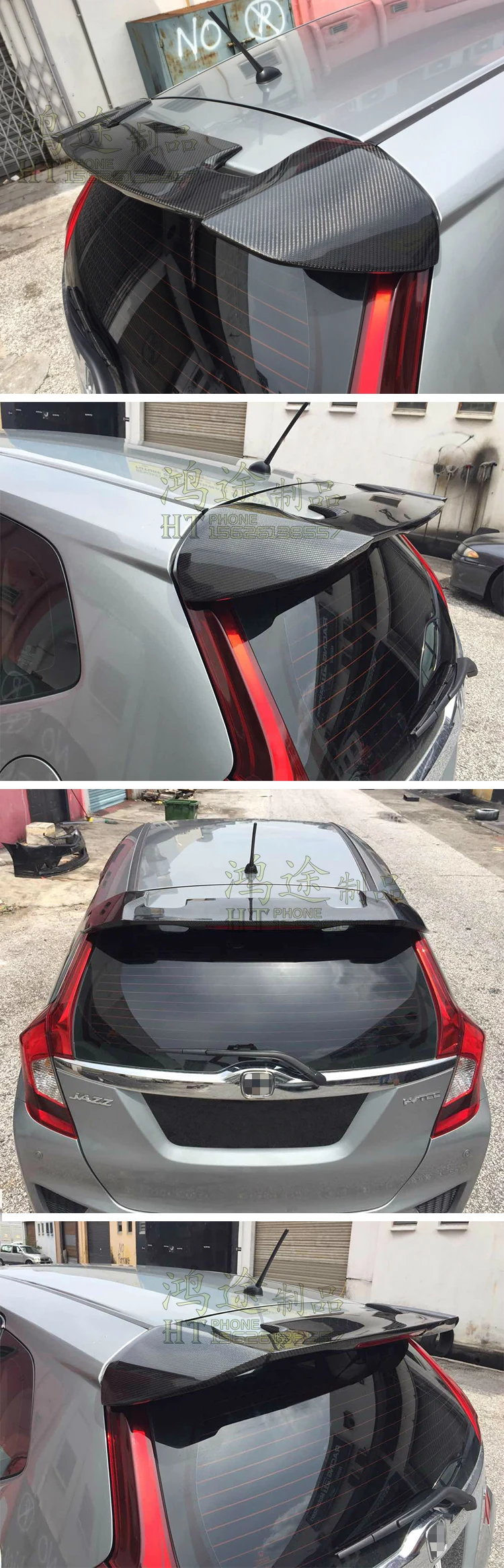 Подходит для HONDA Fit GK5 RS- задний спойлер из углеродного волокна заднее крыло