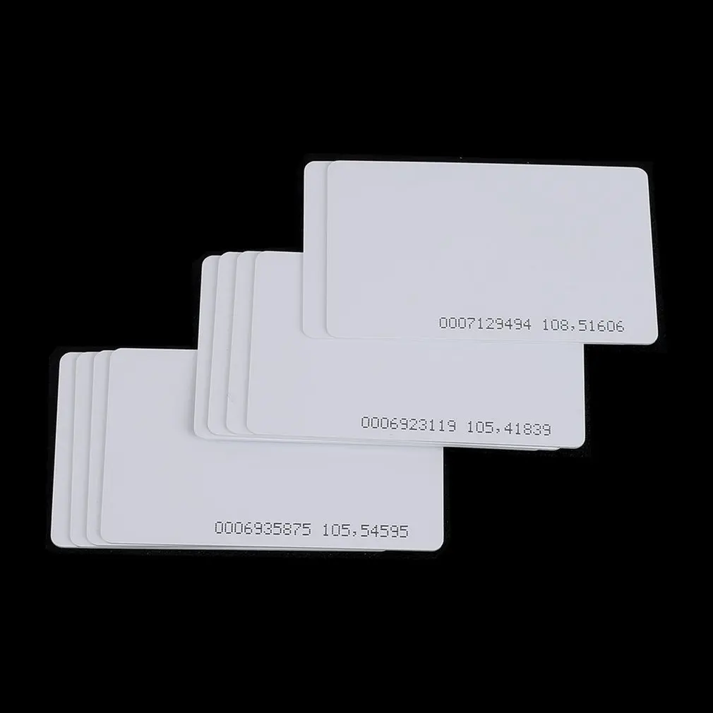 125 кГц смарт Id карта ID белая карта ID тонкая карта Tk4100 белая карта посещаемости Смарт Id тонкая карта 10 шт. набор Пользовательский логотип