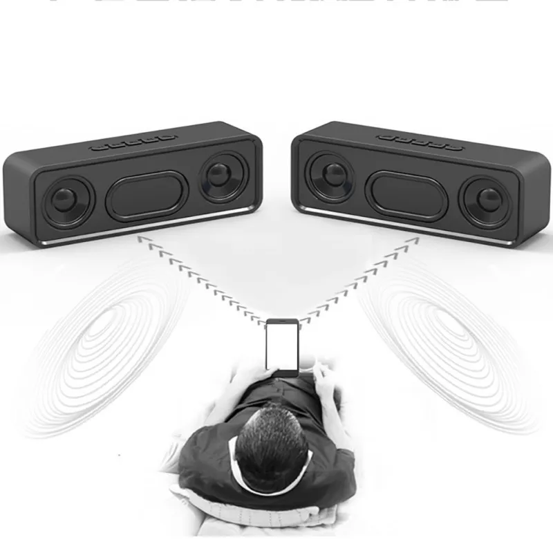 Портативный TWS бас-Колонка Bluetooth беспроводной динамик с микрофоном сабвуфер для IOS Android