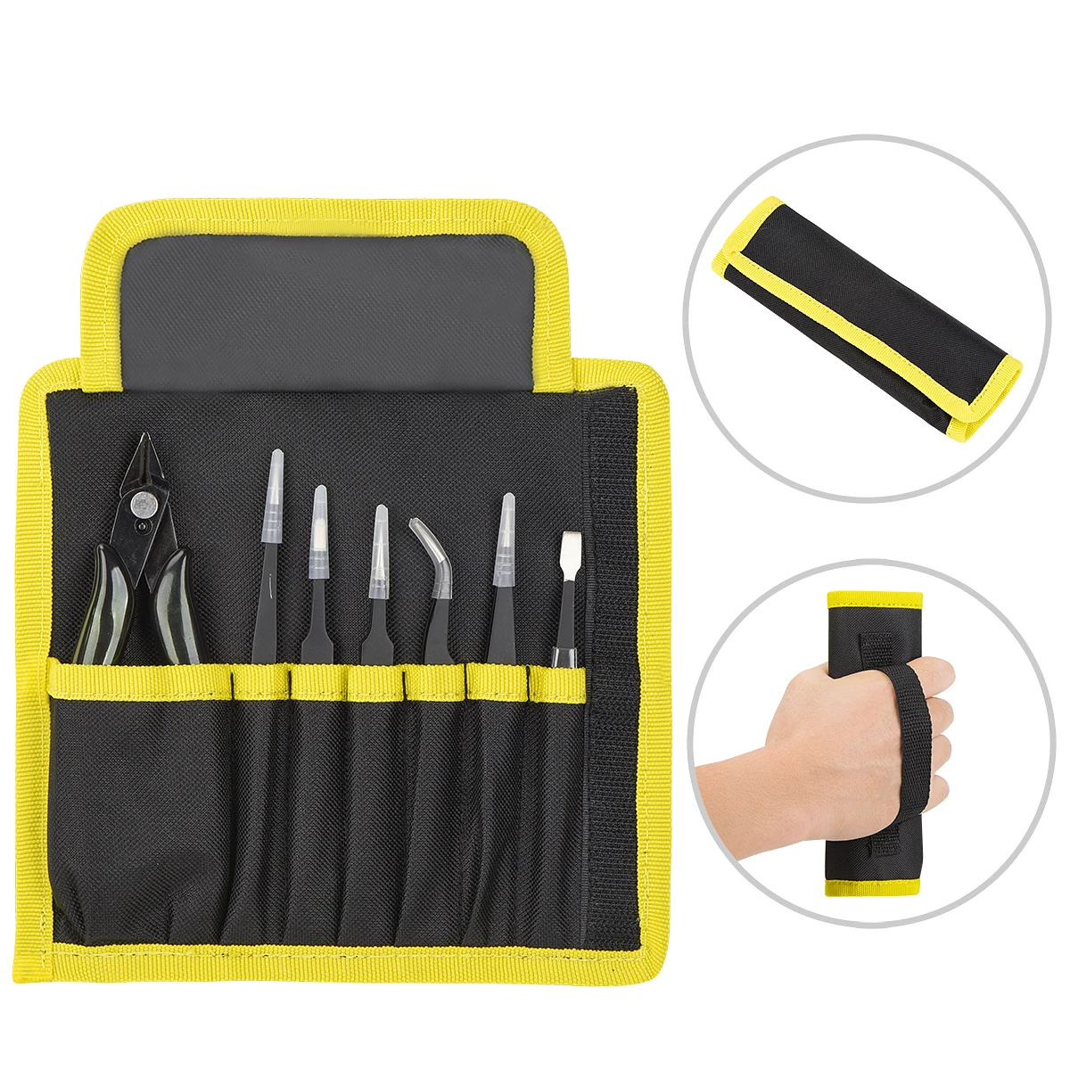 

JCD ESD Tweezers Precision Tweezer Steel Clamps for Electronics Soldering DIY Phone Repair Tools Kit with Ceramic Origin