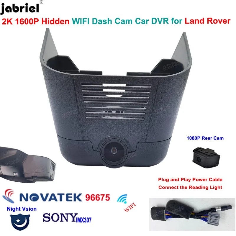 

Jabriel 2K Car Dvr Dash Cam Camera 1600P Auto Wifi Video Recorder Cameras For Land Rover Range Rover Evoque 2020 2021 2022