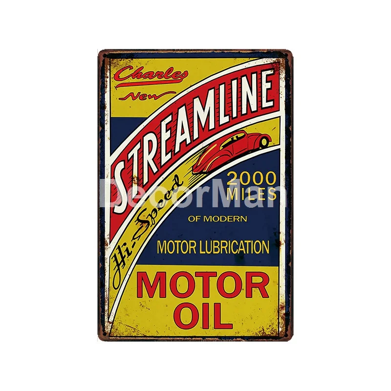 [DecorMan] Стерлинговое вакуумное моторное масло покрышки мощность Lube Оловянная вывеска на заказ роспись картины Бар Декор LT-1871 - Цвет: GLC-11720