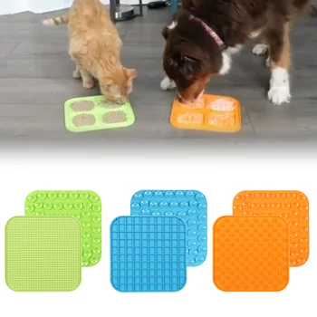 

Pet Slow Food Mat Pet Dog Feeding Food Bowl Silicone Dog Feeding Lick Pad Dog Slow Feeder Treat Dispensing Mat For Pet Cats Dog