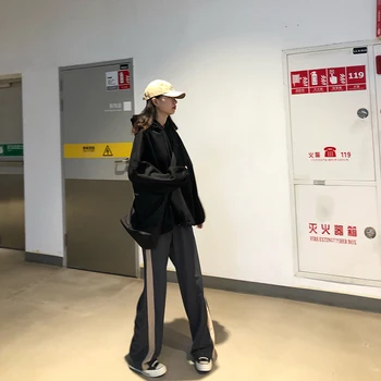 

2019 New Solid color autumn and winter women's sweatshirt casual hooded sweatshirt