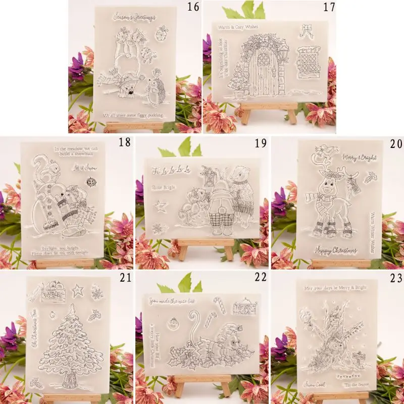 Счастливого Рождества силиконовый прозрачный Печатный штамп DIY Скрапбукинг