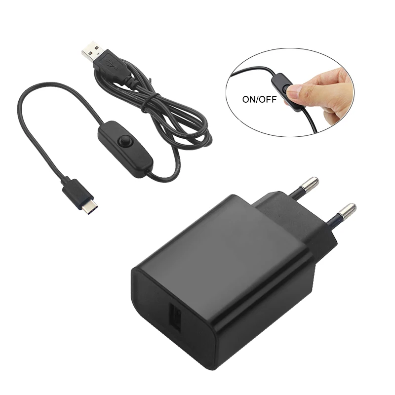 Блок питания Raspberry Pi 5 В 3 а с выключателем 1 м|Аксессуары для демонстрационных