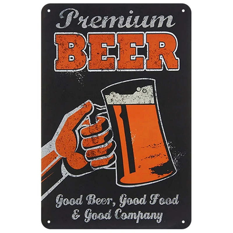 Beer Plaque Metal Vintage Tin Sign Pin Up Shabby Chic Decor Metal Signs Vintage Bar Decoration Metal Poster Pub Metal Plate