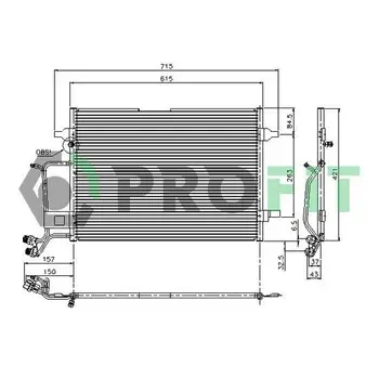 

Radiator air conditioner VW PASSAT 97-00 AUDI A4 95-00 PROFIT PR95