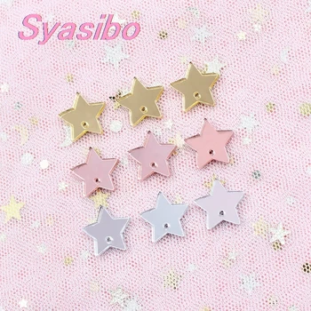

16mm/18/20/25mm Acrylic Star W/hole Jewelry Accessories DIY Ornaments Gold/Silver/Rose Mirror Star Laser Cutout-AC1098