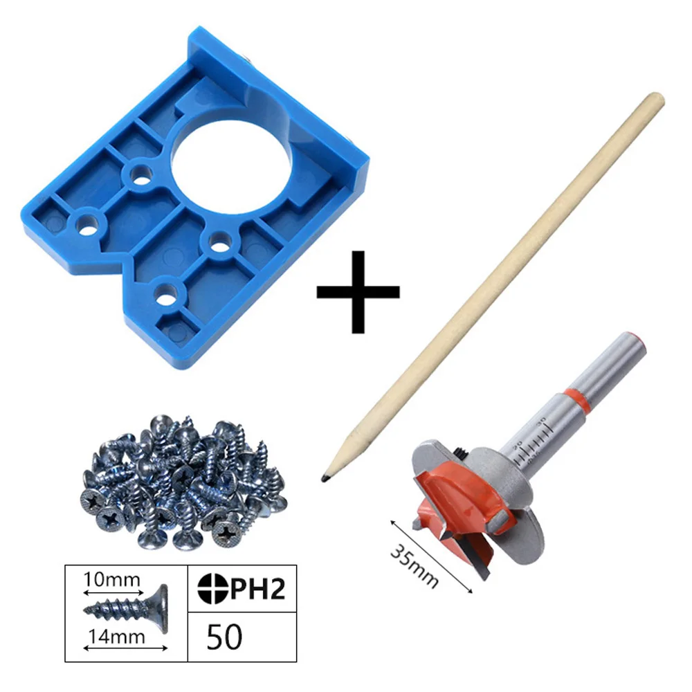 

Wood Jig 35mm Hinge Jig Hole Saw For Furniture Door Cabinet Hinge Installation Hinge Locator Woodworking