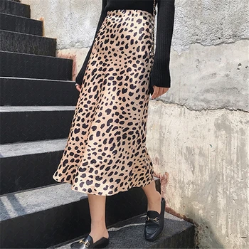

Leopard Skirts Women 2020 Cheetah Print Skirt Ladies Animal Print Skirts Sexy A Line High Waist Skirt Summer Boho Midi Skirt