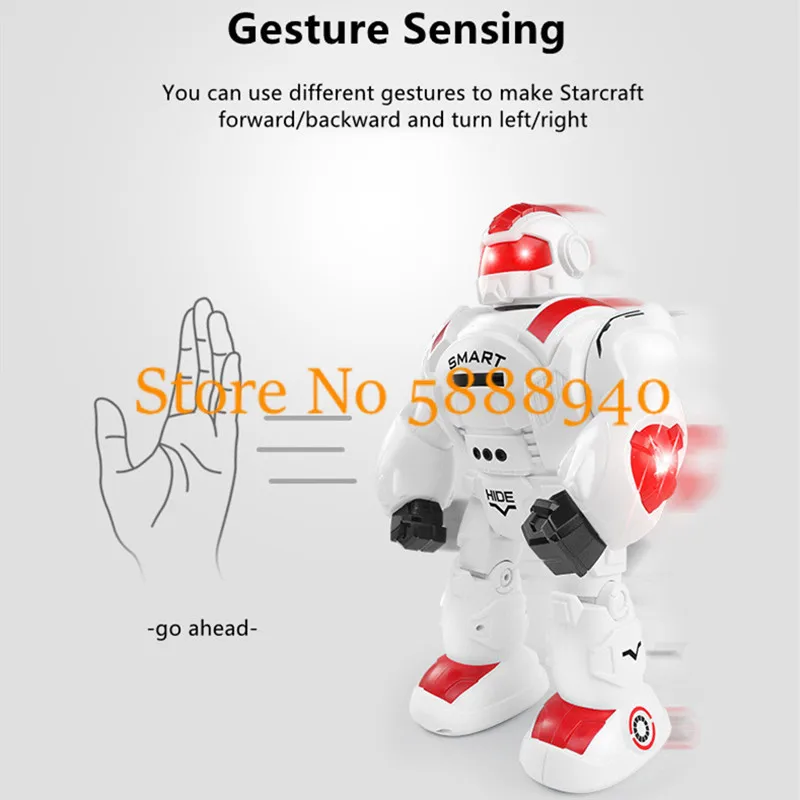 Gesture Sensing Smart Battle Remote Control Robot Launch Flying Saucer Action Demo Sing Dance Cool Lighting Electric RC Kids Toy 6