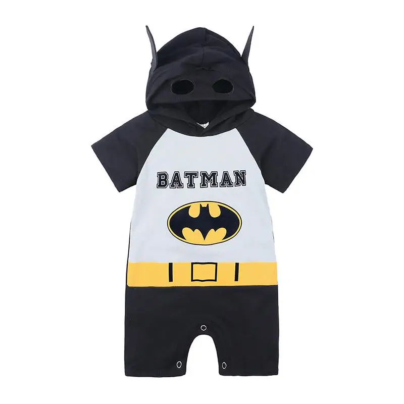 Летняя одежда для новорожденных мальчиков мультяшный супергерой Комбинезоны Человек-паук Бэтмен Капитан Америка детские комбинезоны - Цвет: romper2
